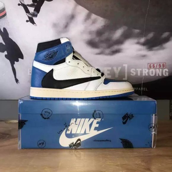 Jordan Men's White and Blue Trainers size us 10